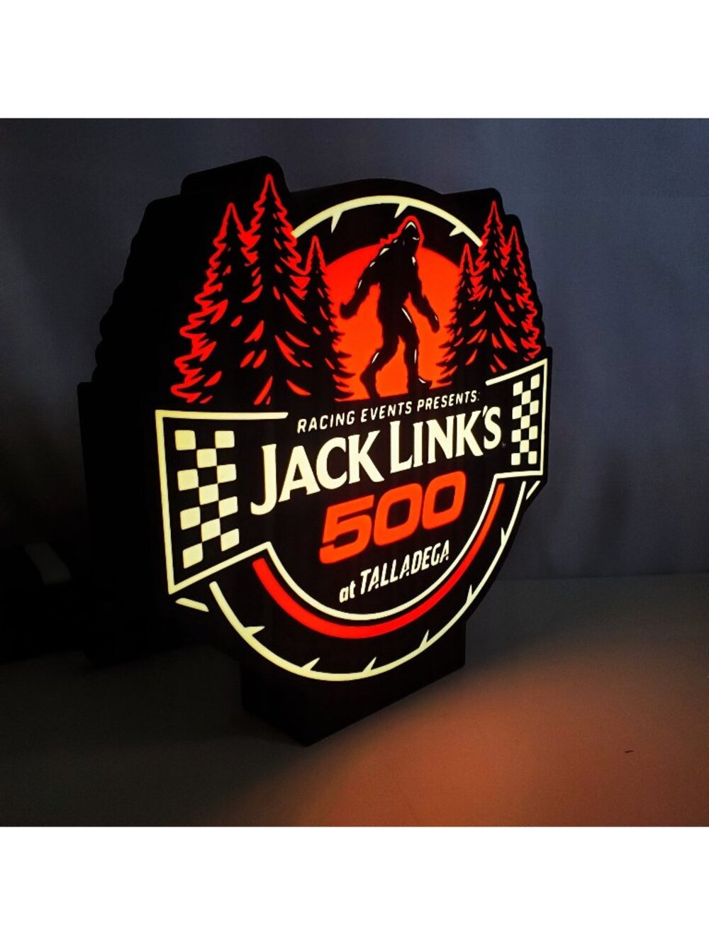 Custom Racing Event LED Light Box | Jack Link’s 500 at Talladega Sign | 9” x 9”